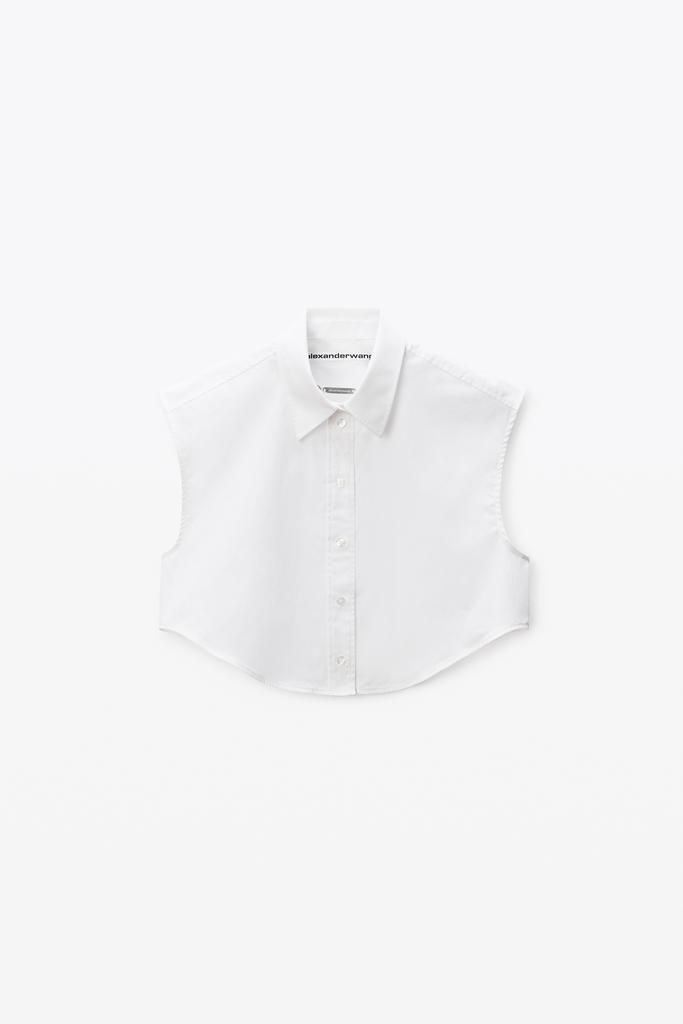 Alexander Wang White Button Up Shirt with Logo Nameplate
