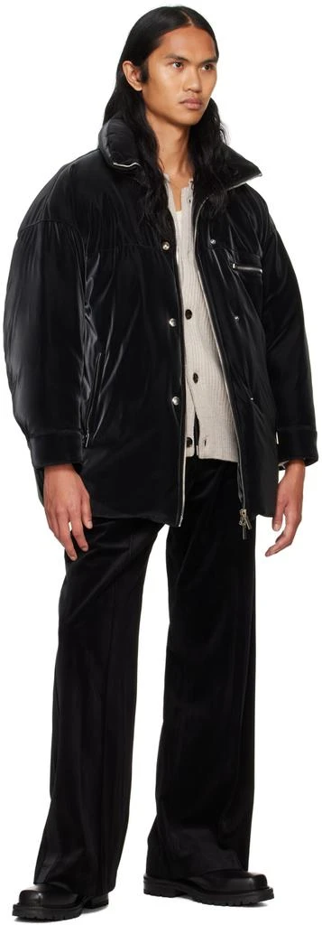 System Black Velvet Tuxedo Sweatpants 4
