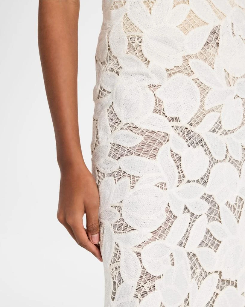 SIMKHAI Valletta Strapless Floral Lace Maxi Dress 6