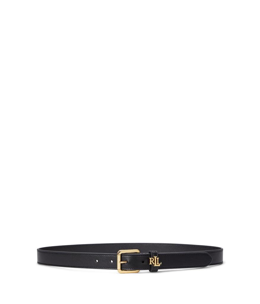 Ralph Lauren Logo-keeper Leather Skinny Belt