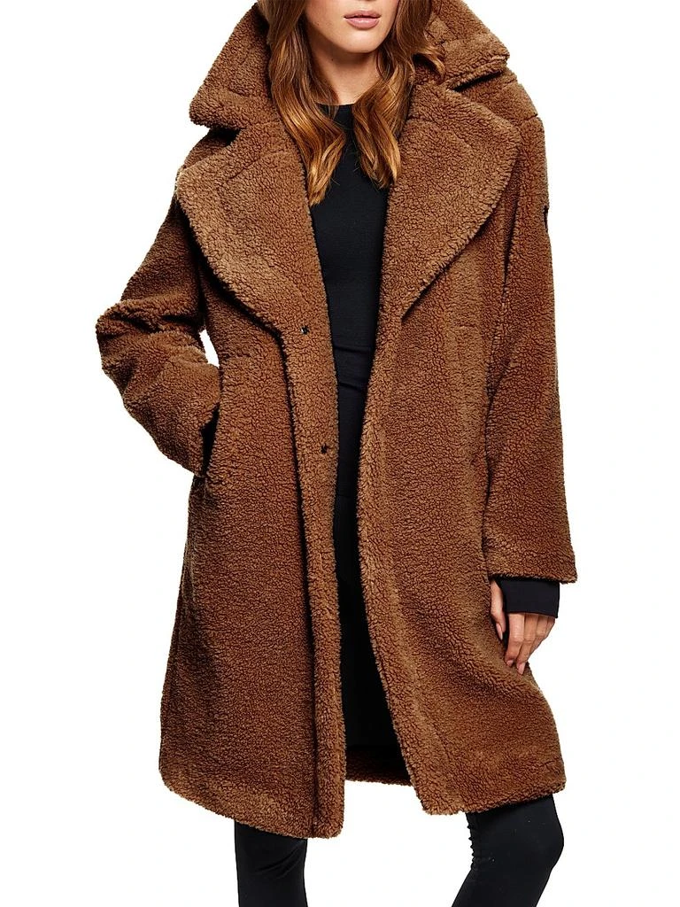 SAM. Sherpa Leather-Trimmed Coat 2
