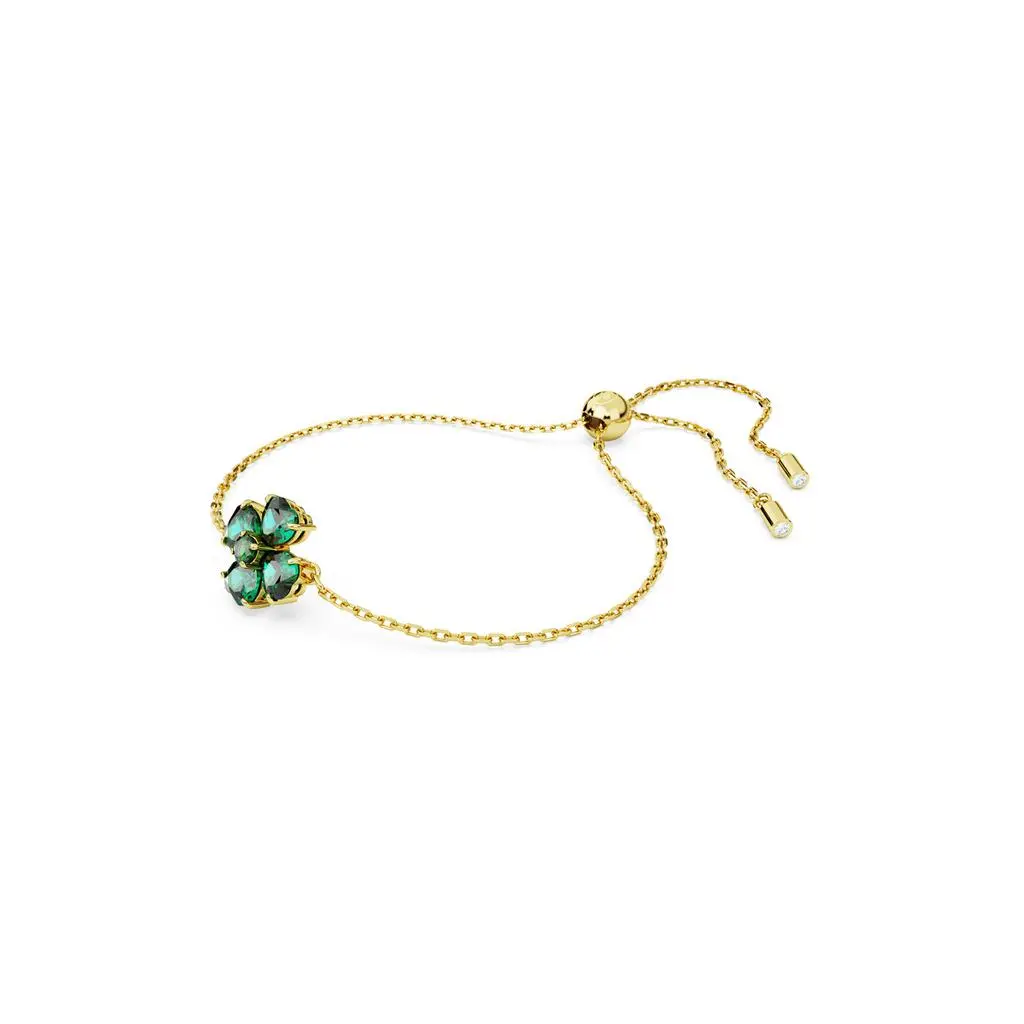 Swarovski Idyllia bracelet mixed cuts clover green gold-tone plated 6