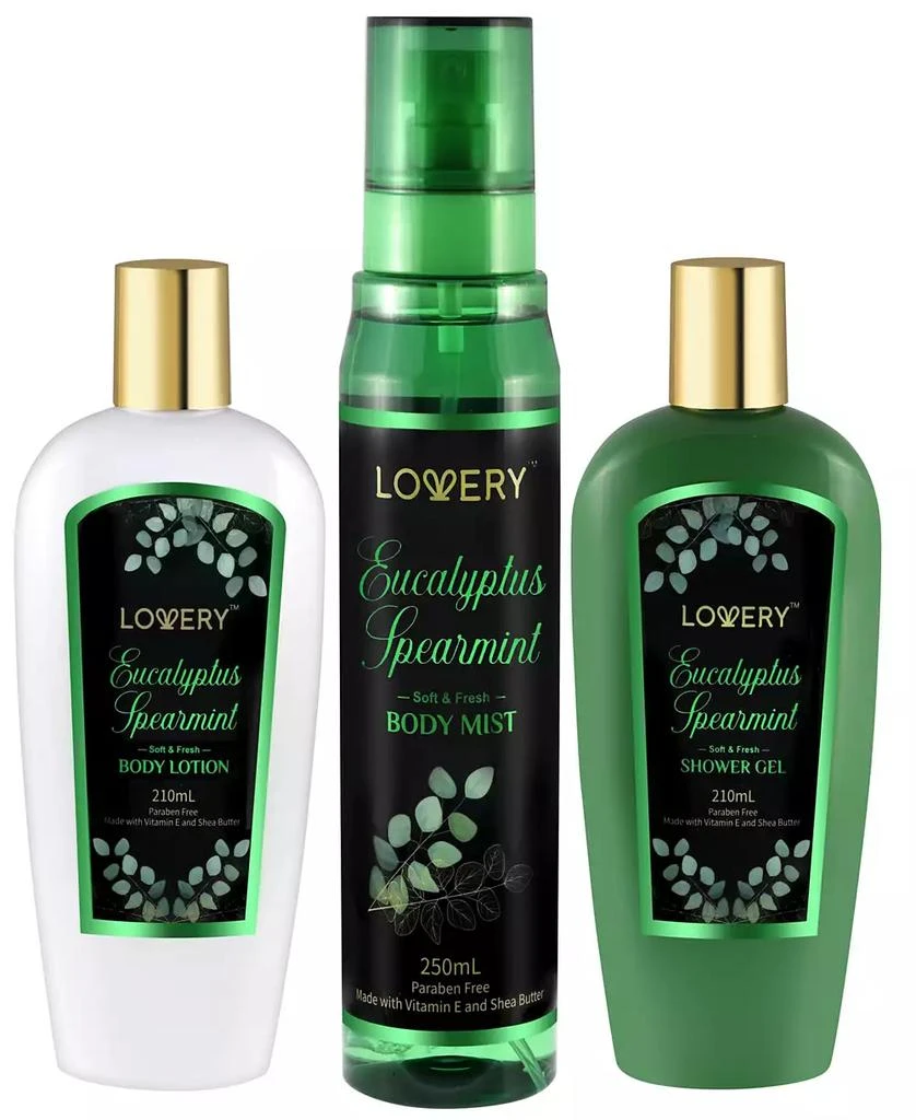 Lovery 3-Pc. Eucalyptus Spearmint Bath 
Body Set 1