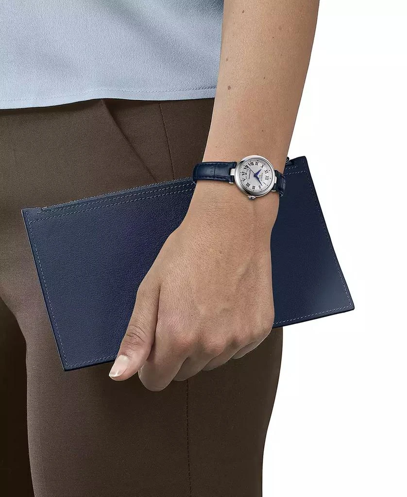 Tissot Women's Swiss Automatic Bellissima Blue Leather Strap Watch 29mm 5