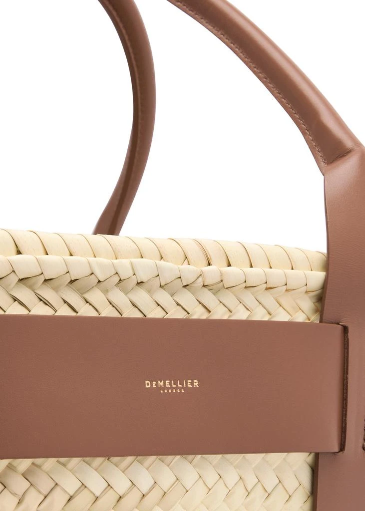 Demellier Santorini leather and raffia basket bag 3