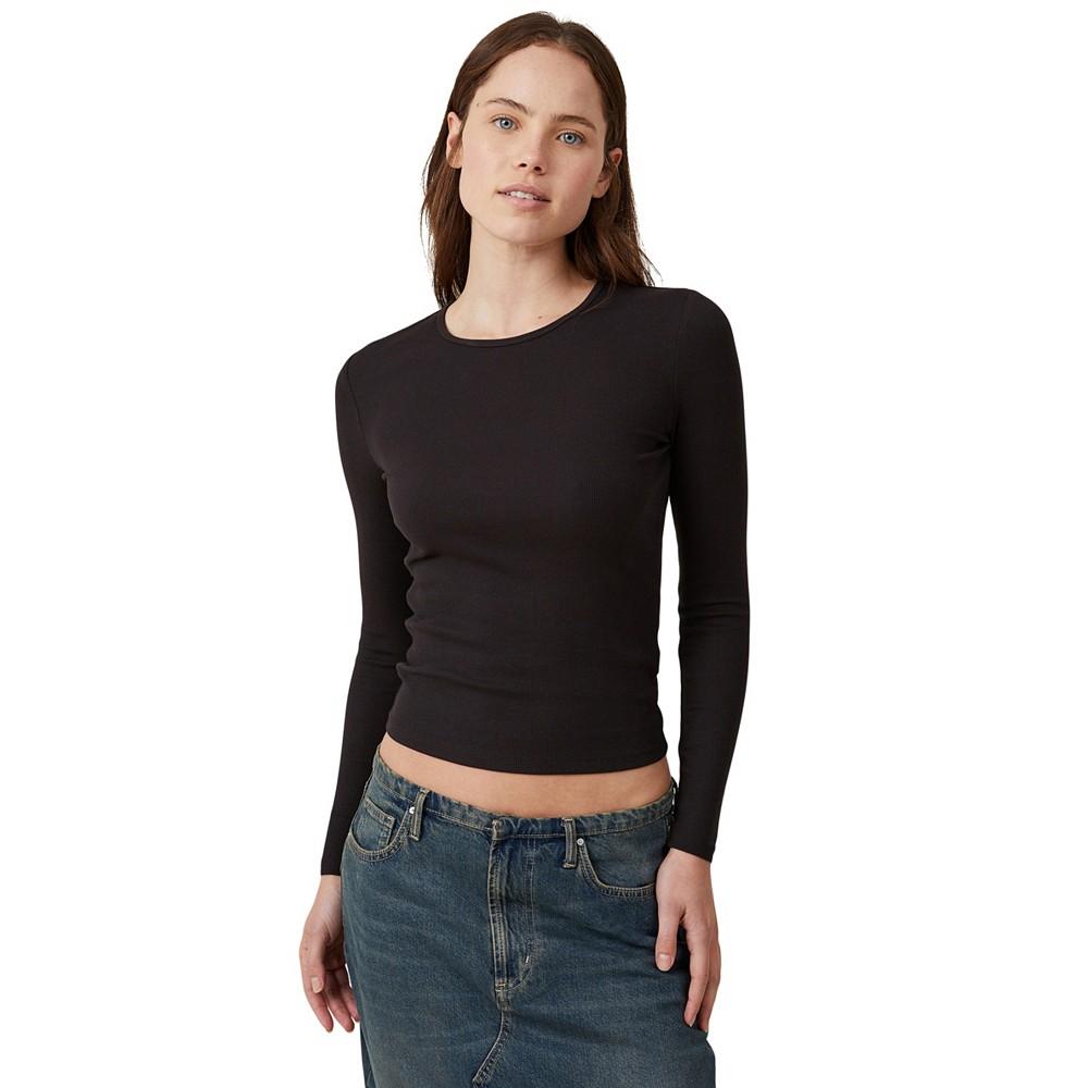 COTTON ON Women's The One Ribbed Crew-Neck Top