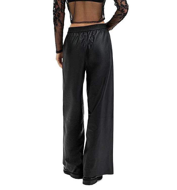 ALL SAINTS Wide Leg Leather Trousers 3