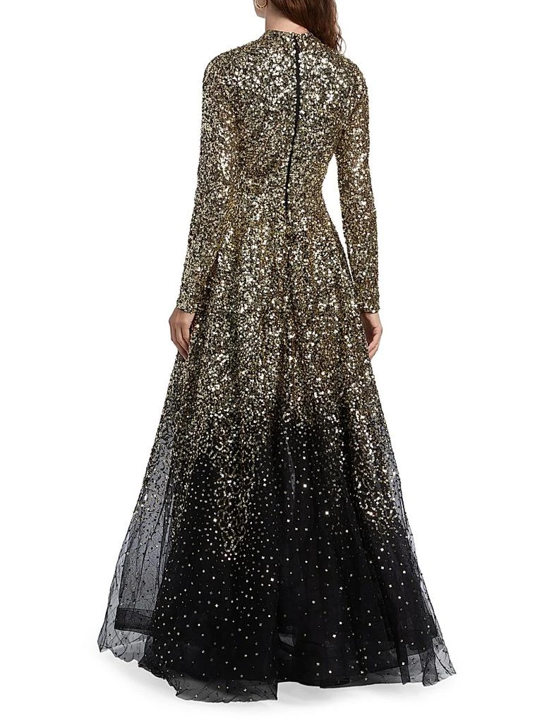 Atelier Prabal Gurung Ina Sequin-Embroidered Long-Sleeve Gown 5