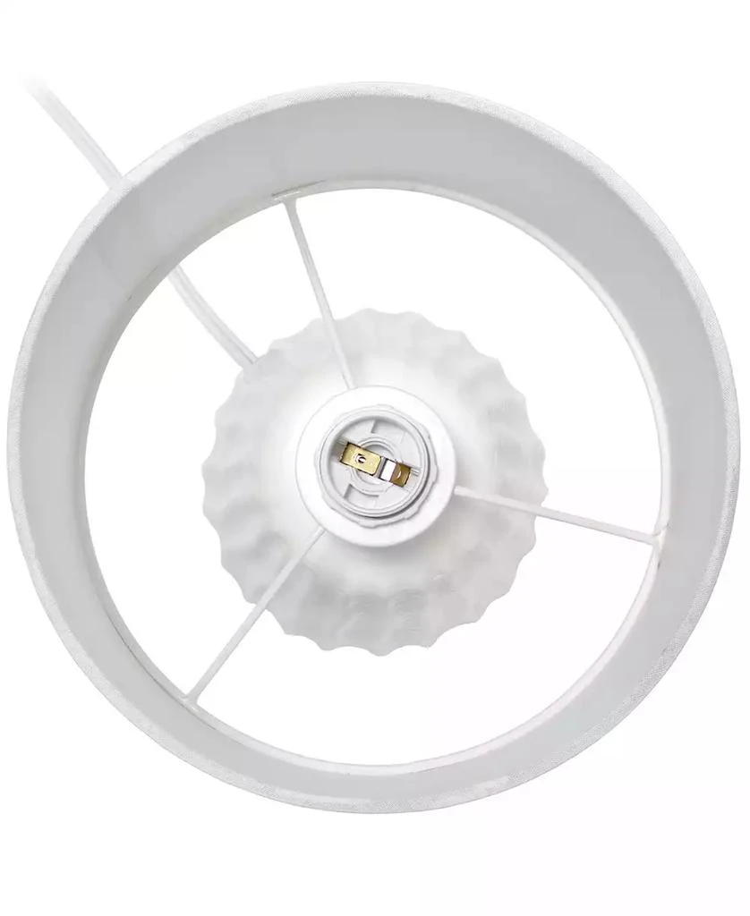 Simple Designs 11.02" Traditional Mini Modern Ceramic Texture Pastel Accent Bedside Table Desk Lamp with Matching Fabric Shade 11