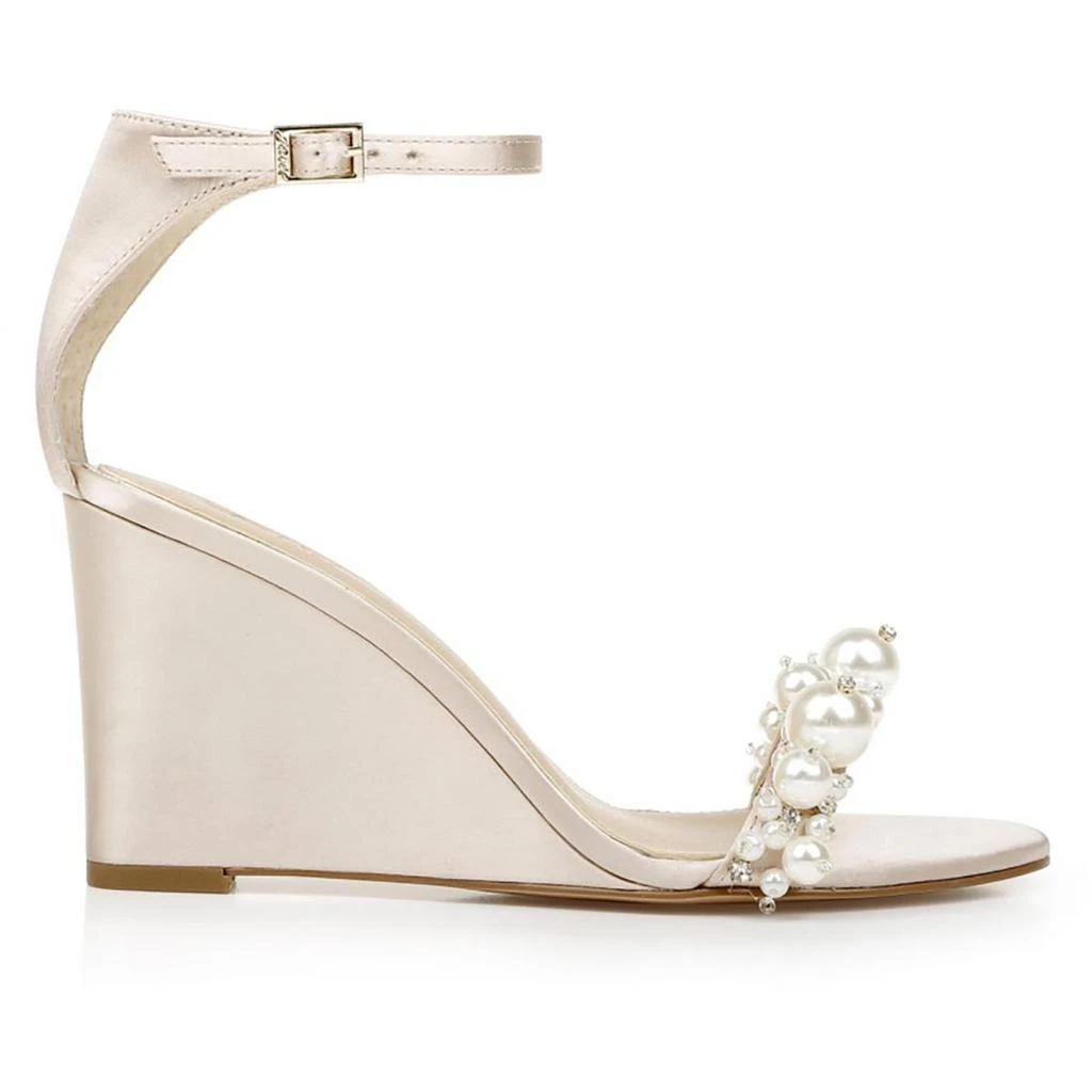 Badgley Mischka Laurence  Womens Satin Wedge Pumps 2