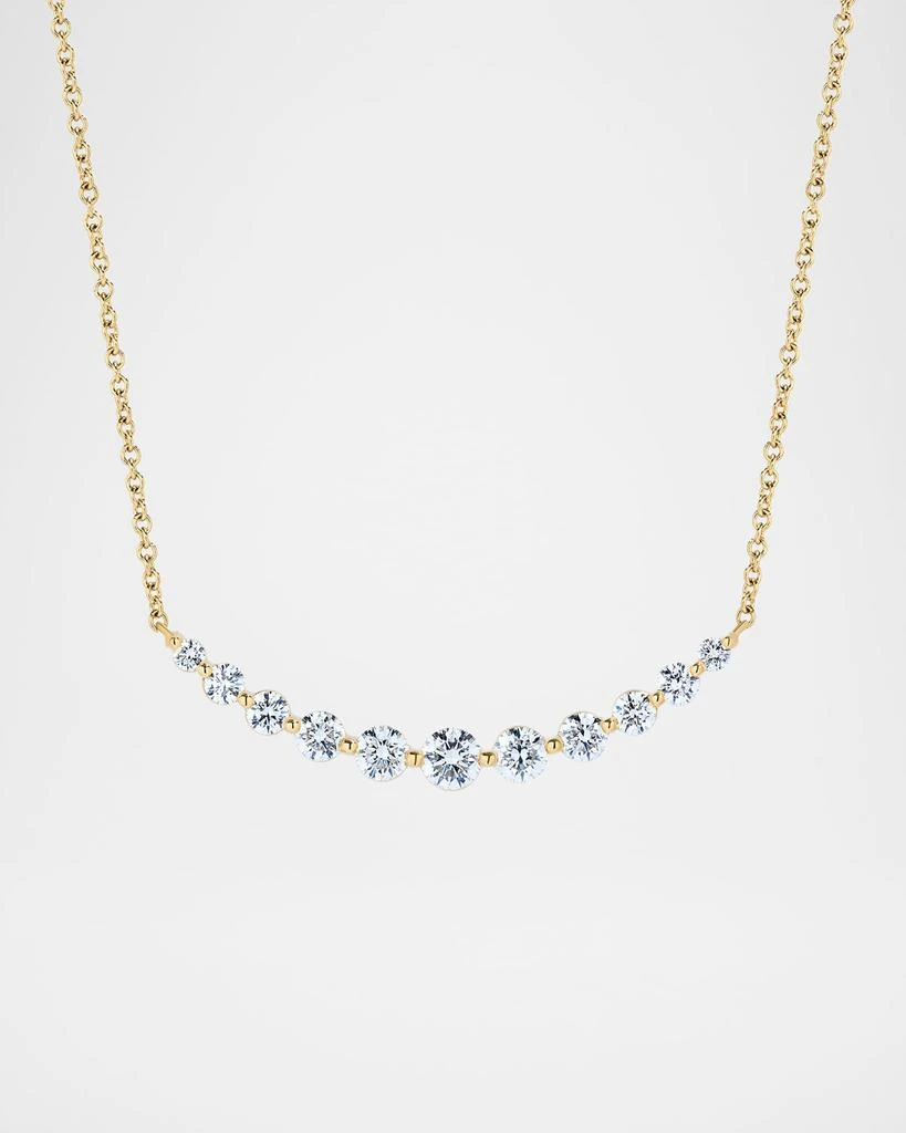 Neiman Marcus Diamonds 18K Yellow Gold Small Single Prong Smiley Bar Necklace