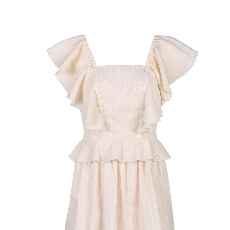 Bellevue The Label Bianca Fit Flare Dress Cream 2