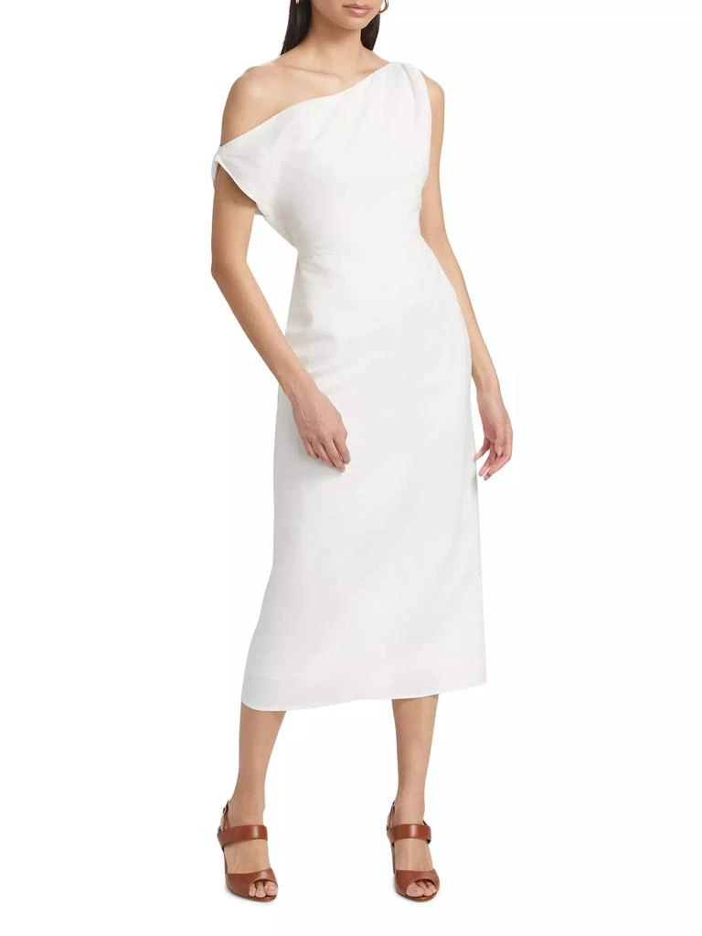 If Only Studio Off-the-Shoulder Linen-Blend Midi-Dress 3