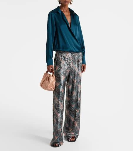 Dries Van Noten Satin wrap top 2