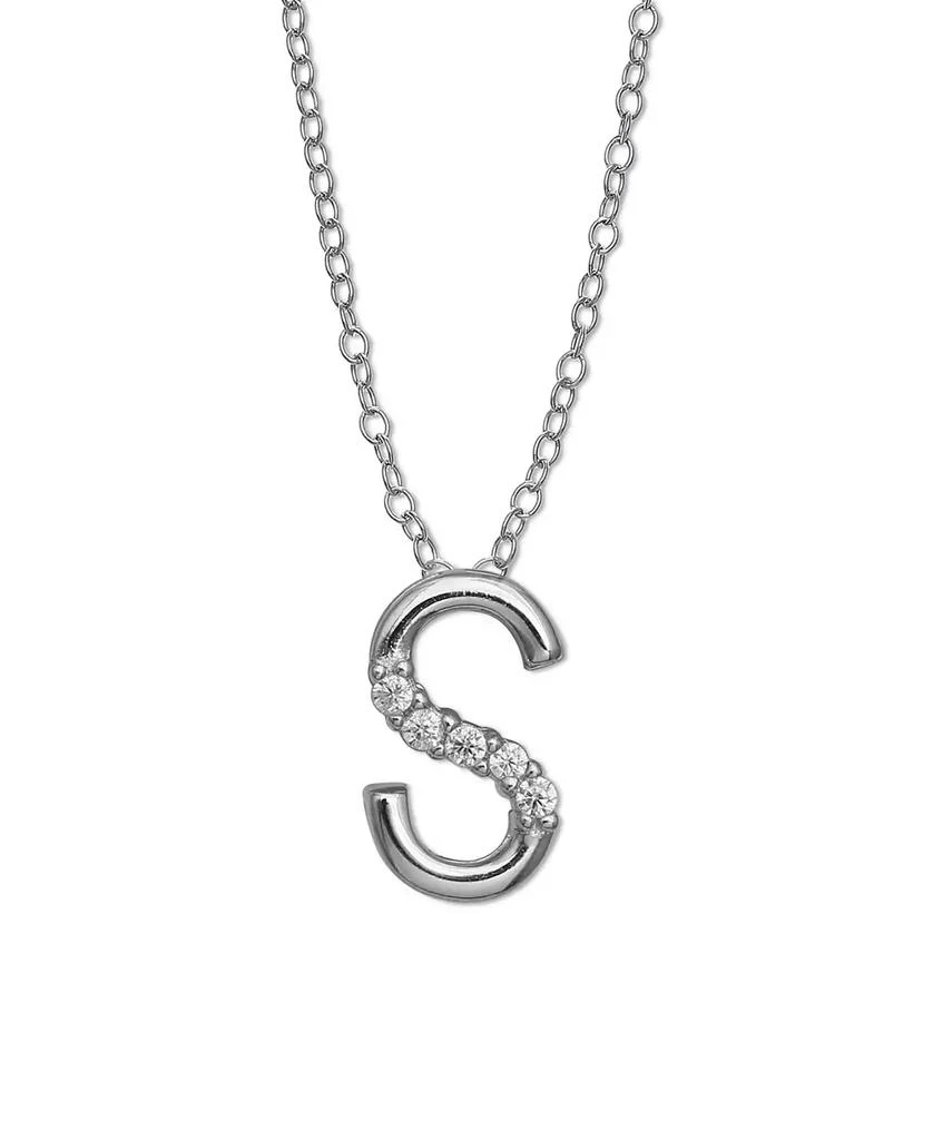 Giani Bernini Cubic Zirconia Initial Pendant Necklace in Sterling Silver 1