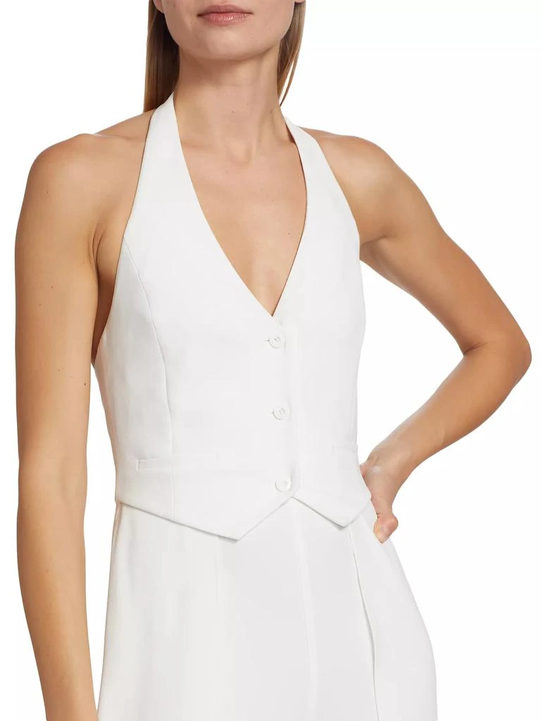 Alice + Olivia Robin Mixed-Media Halterneck Jumpsuit 6