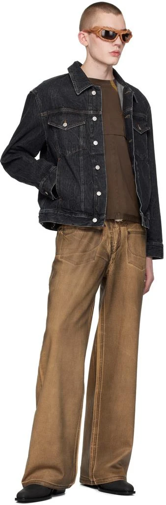 Ottolinger SSENSE Exclusive Brown Double Fold Jeans 4