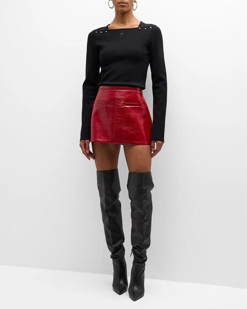 Courreges Heritage A-Line Shiny Vinyl Mini Skirt 3