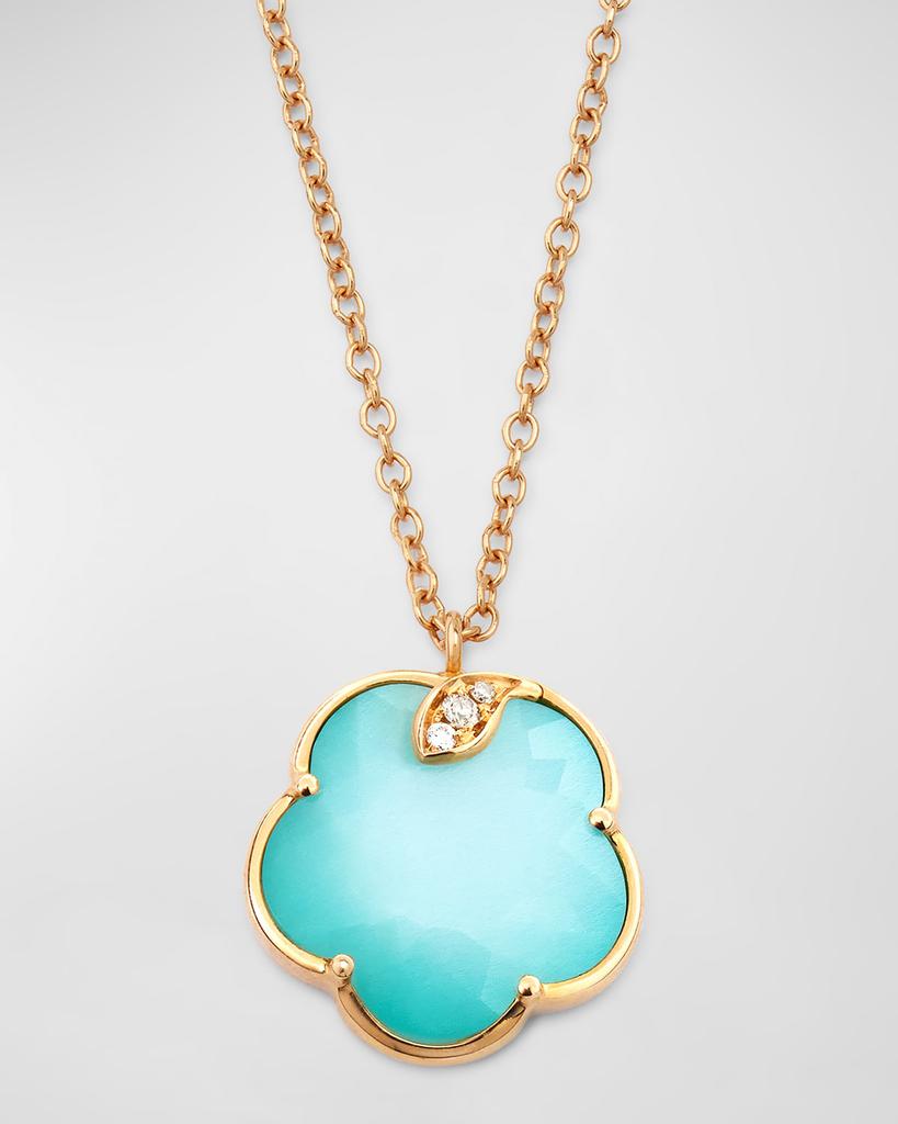 Pasquale Bruni 18K Rose Gold Turquoise, Moonstone, and Diamond Pendant Necklace