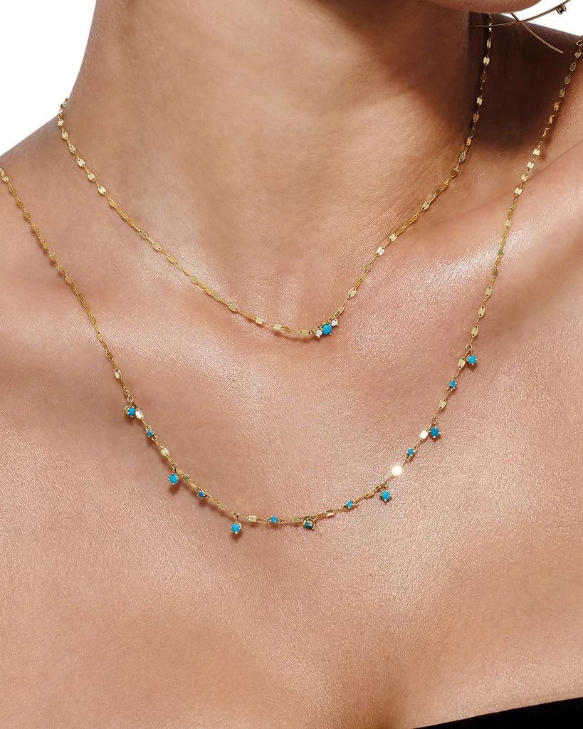 LANA Jewelry 14K Yellow Gold Turquoise Rain Collar Necklace, 18" 2