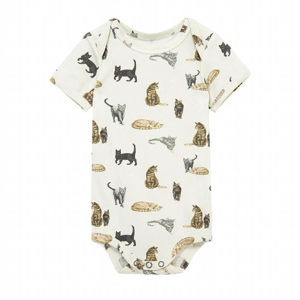 MILKBARN Milkbarn - Baby's Cat Cotton Stretch Short Sleeve One Piece