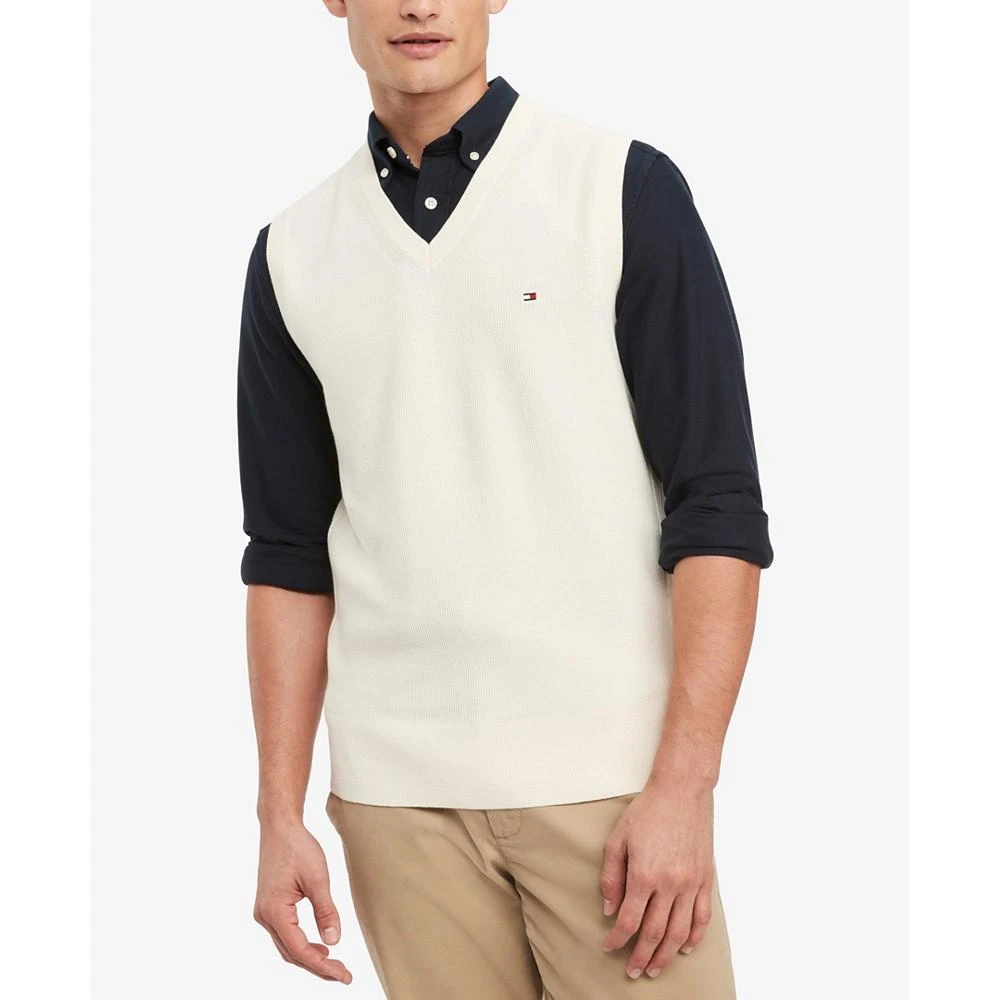 Tommy Hilfiger Men's Ricecorn V-Neck Cotton Sweater Vest 1