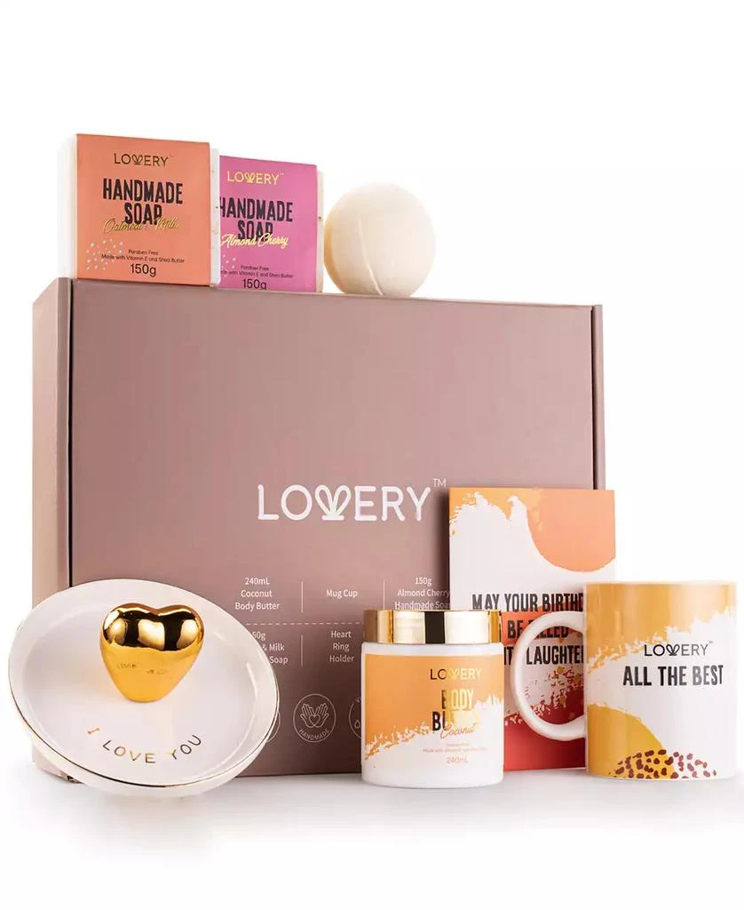 Lovery Birthday Gifts, Personalized Birthday Gift Basket, Body Care Gift Set, Inspirational Gifts, Birthday Spa Gift Box, 8 Piece 1