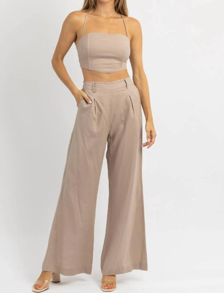 MABLE Ashton Tailored Trouser Set In Biege
