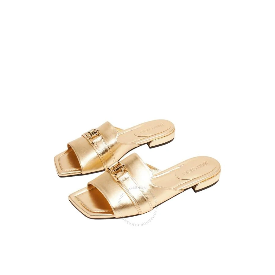 Jimmy Choo Gold Nako Leather Flat Sandals 2