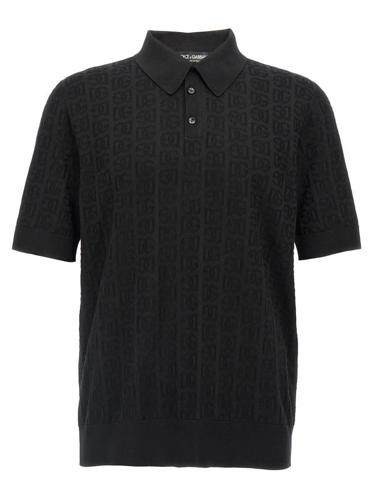 【送料&関税込】Dolce & Gabbana Knitted Polo Shirt Dolce & Gabbana Dolce & Gabbana Jacquard Logo Polo Shirt