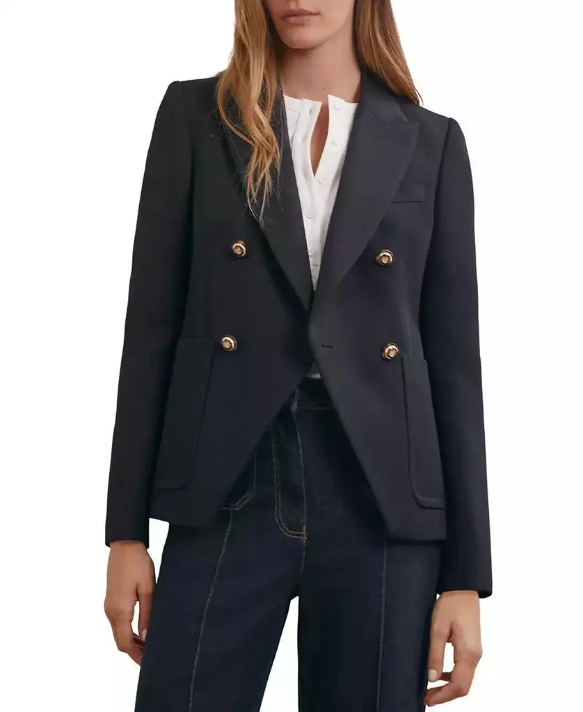 REISS Women's Gigi Wool-Blend Double-Breasted Blazer