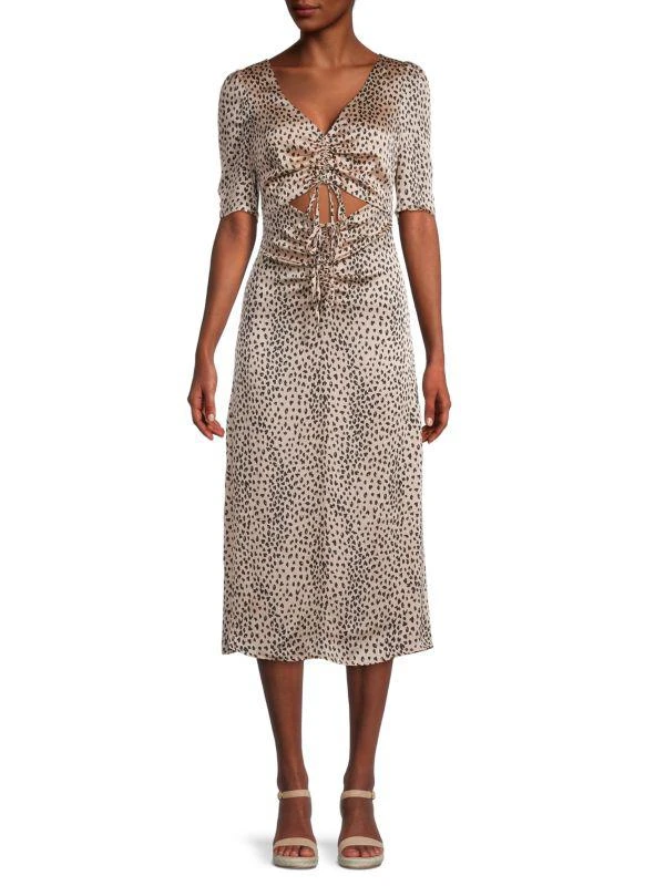 Lush Leopard-Print Cutout Midi Dress 1