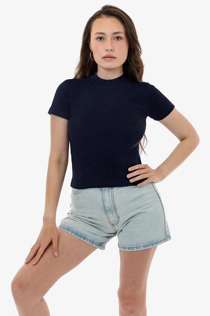 Los Angeles Apparel 14R309 - 14/1 Rib Mock Neck Top 5