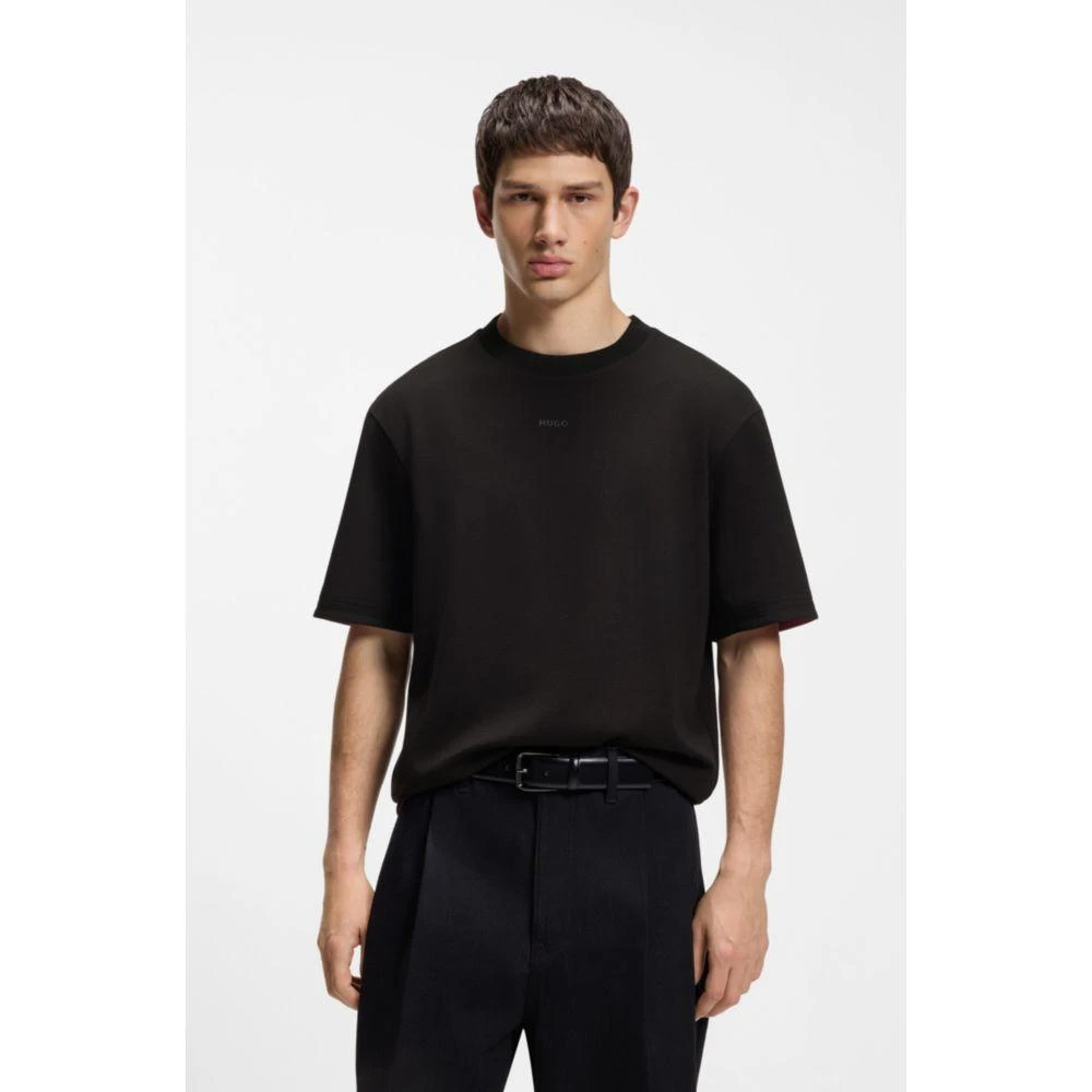 Hugo Boss Embroidered-logo T-shirt in stretch cotton 3
