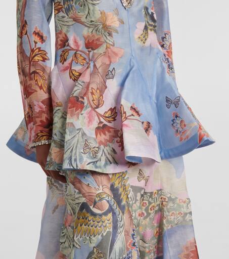 【Zimmermann】Illustration floral linen and silk gown Zimmermann Illustration floral linen and silk gown 2