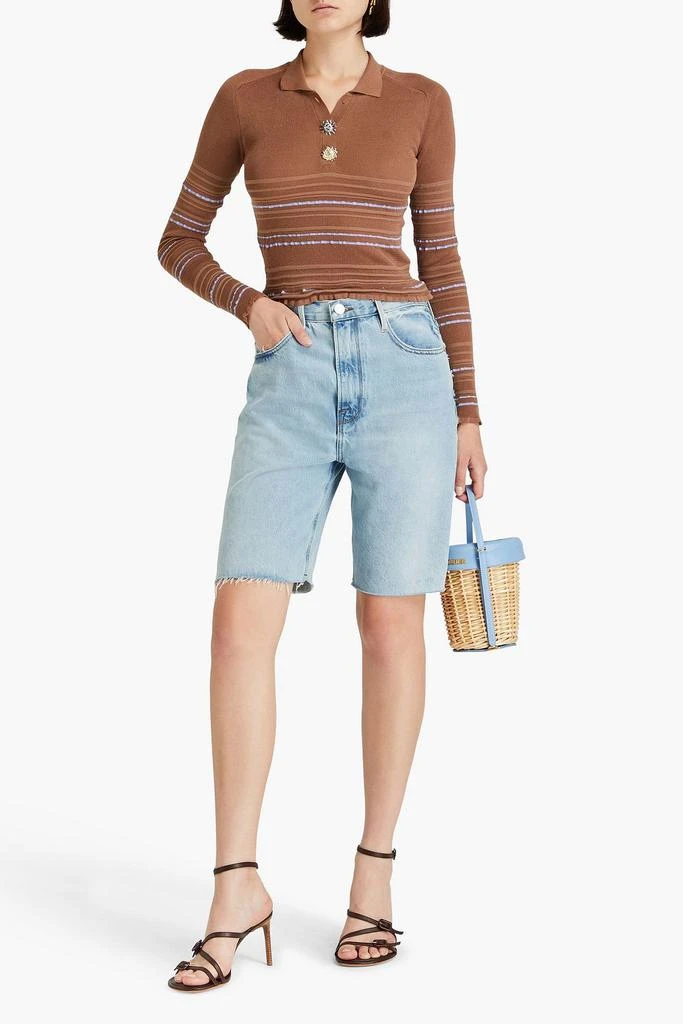 Jacquemus Cropped striped knitted polo shirt 2