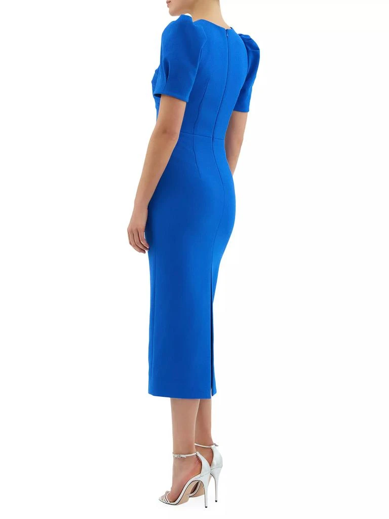 REBECCA VALLANCE Antonella Crepe Short-Sleeve Midi-Dress 4
