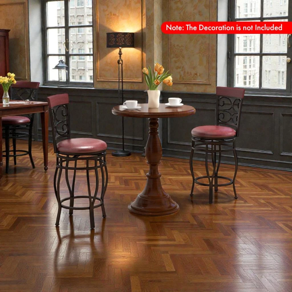 Hivvago Set of 2 Counter-Height Stools with Backrest and 26-Inch Seating Height 2