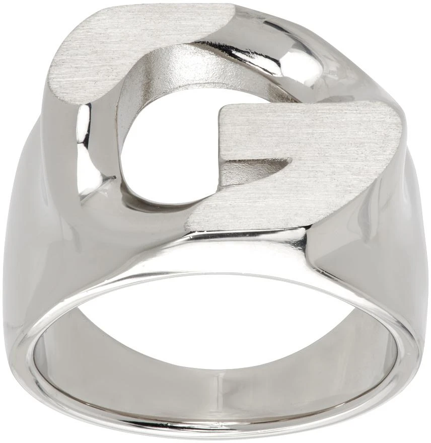Givenchy Silver G Chain Ring 1