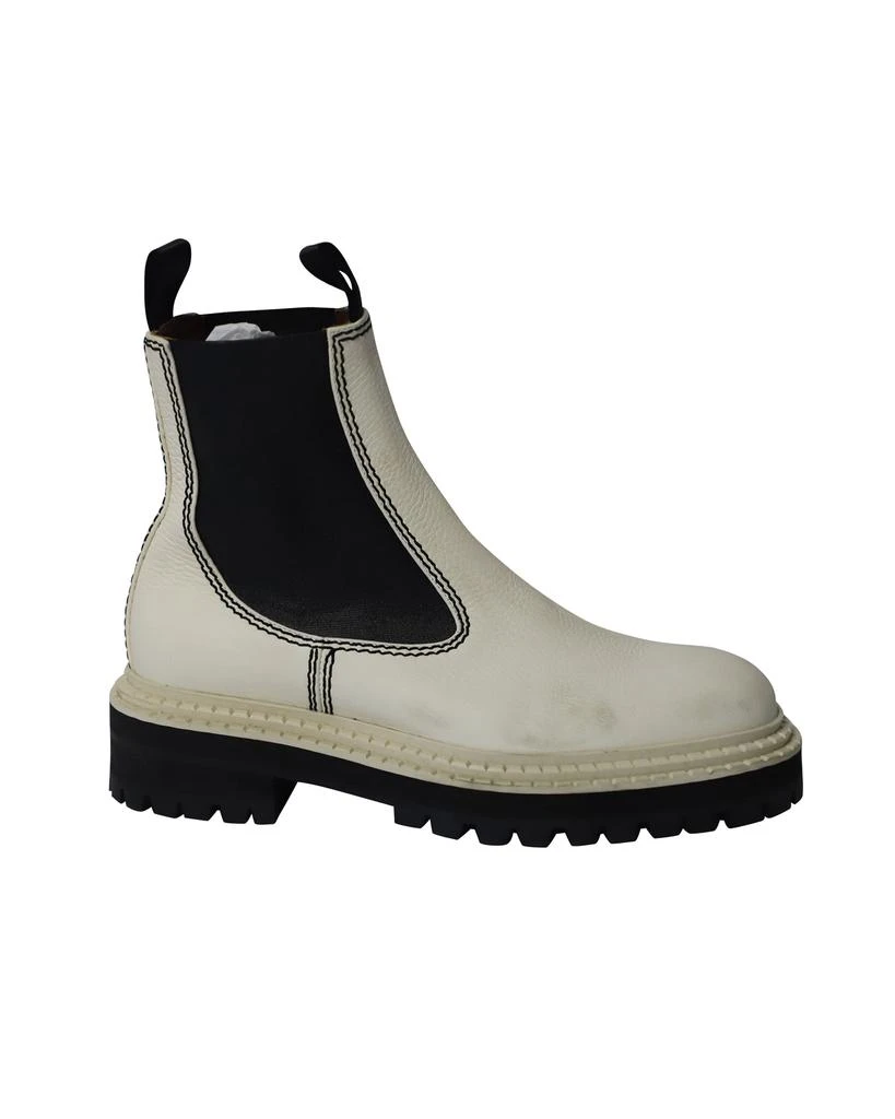 Proenza Schouler Lug Sole Chelsea Boots in White Calfskin Leather 1