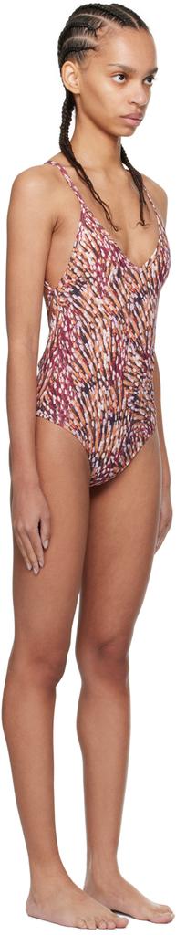 Isabel Marant Beige & Pink Swan One-Piece Swimsuit
