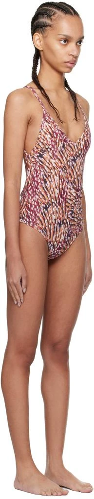 Isabel Marant Beige & Pink Swan One-Piece Swimsuit 2