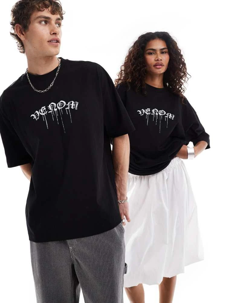 ASOS ASOS DESIGN Marvel unisex oversized t-shirt with graphic Venom prints in black 4
