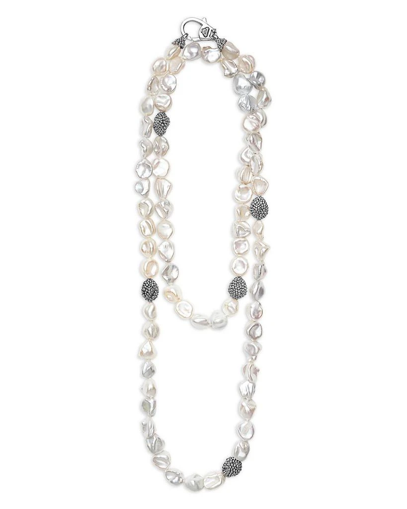 LAGOS Sterling Silver Luna Keshi Pearl & Caviar Bead Long Strand Necklace, 34" 4