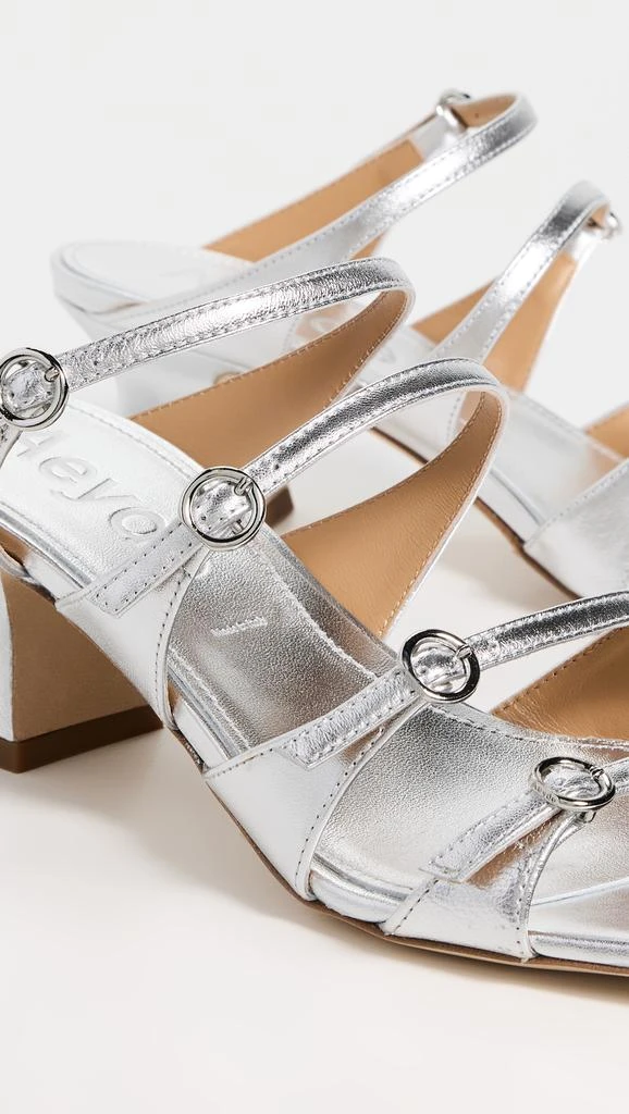 AEYDE Eanna Laminated Nappa Leather Silver Sandals 5