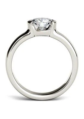 Charles 
Colvard 1 ct. t.w. Lab Created Moissanite Semi Bezel Engagement Ring in 14K White Gold 3