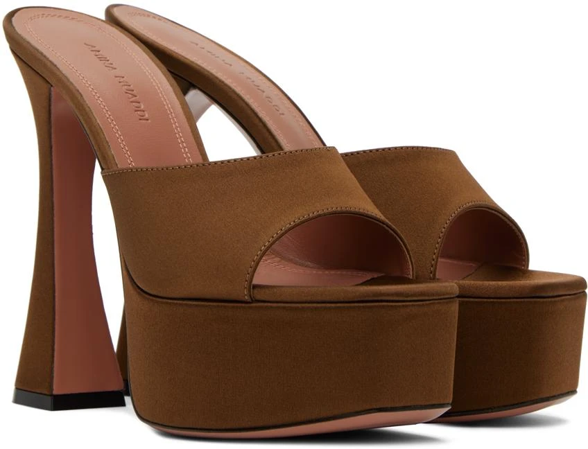 Amina Muaddi Brown Dalida 140 Heeled Sandals 4