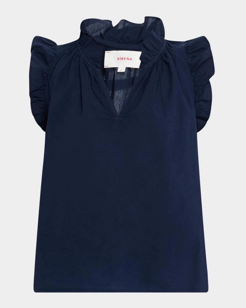 Bex Ruffle-Trim Split-Neck Top – On Sale Now with Up to 48% Off