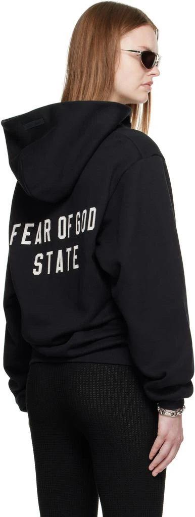 Essentials Black 90s Fleece Zip-Up Hoodie 3