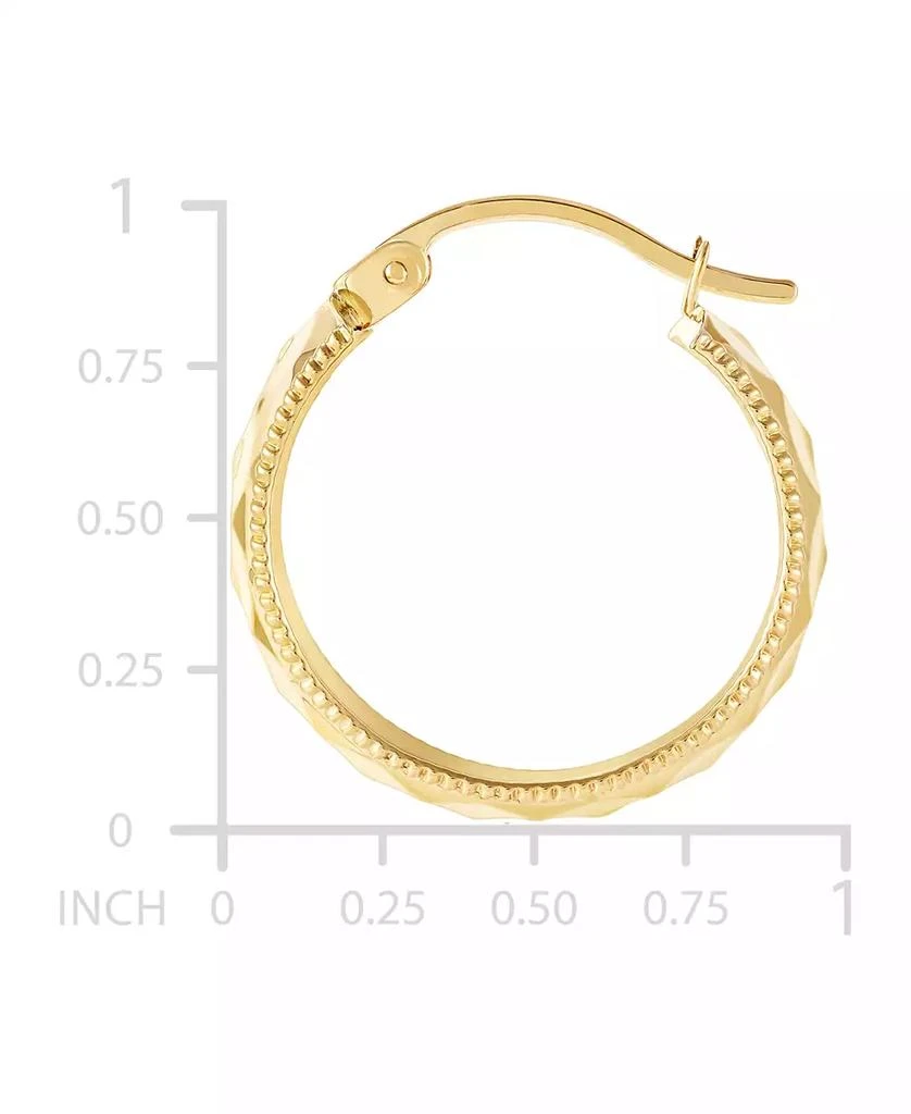 Macy's Wide Width Patterned Small Hoop Earrings in 10k Gold, 1" 4